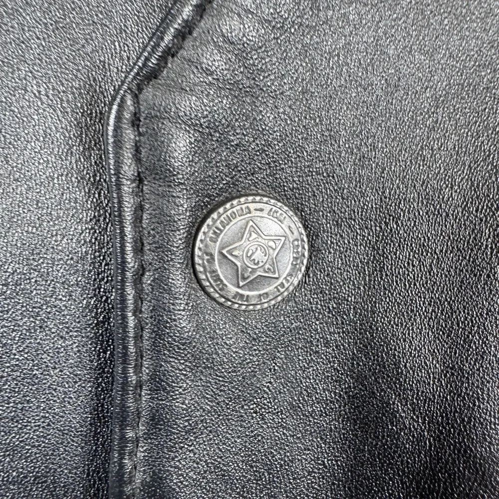 Vintage Scully Leather Vest Mens 3XL XXL Black Cowboy Ranch Rockabilly Snap